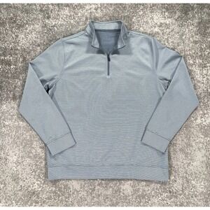 Hickey Freeman Sweater Mens Medium Blue Grey 1/4 Zip Pullover‎ Lightweight Golf